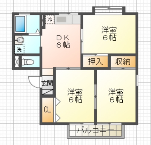 イーストニュータウンAの間取り
