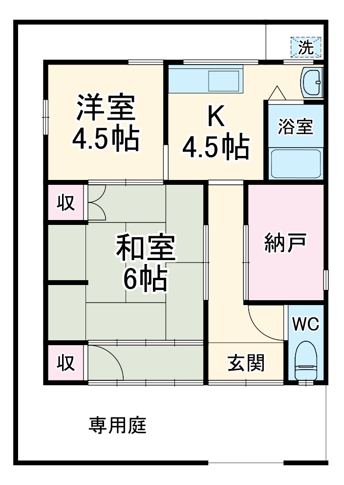 西市町貸家の間取り