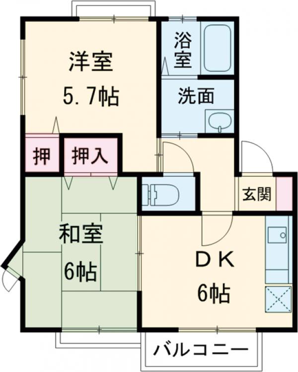 メロディハイツあまのⅡの間取り