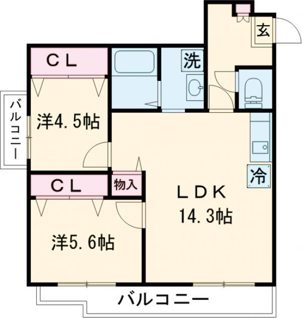 第二スカイハイツ足立の間取り