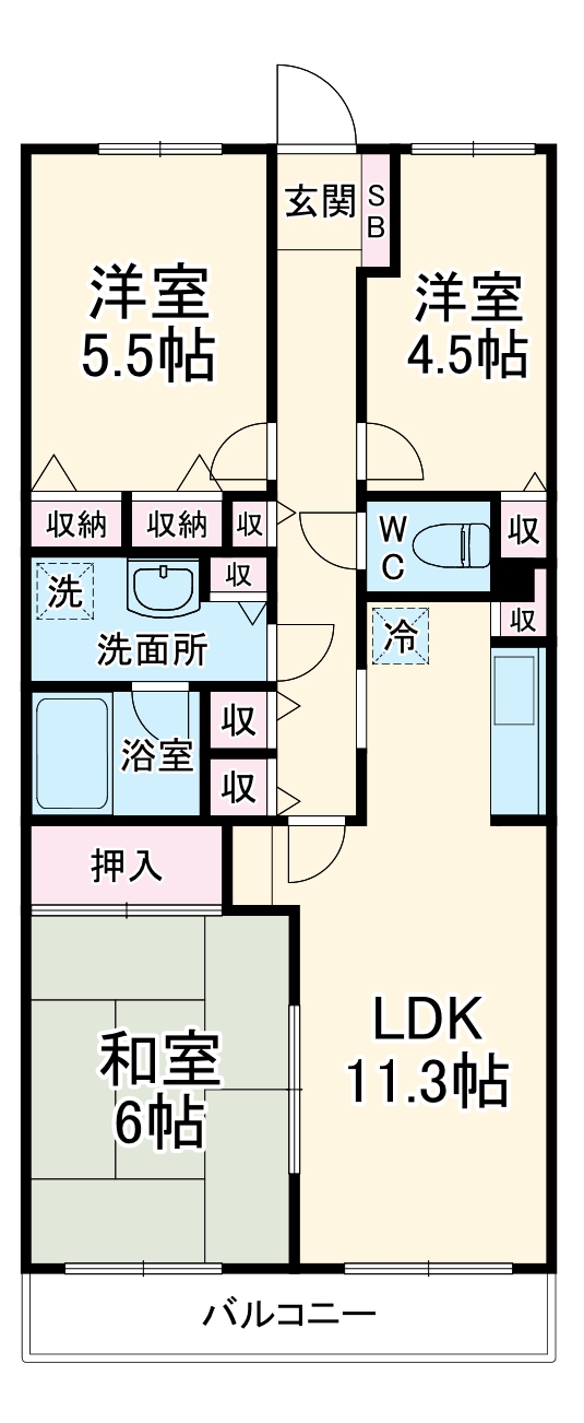 エスポワール松風台Ⅲ番館の間取り