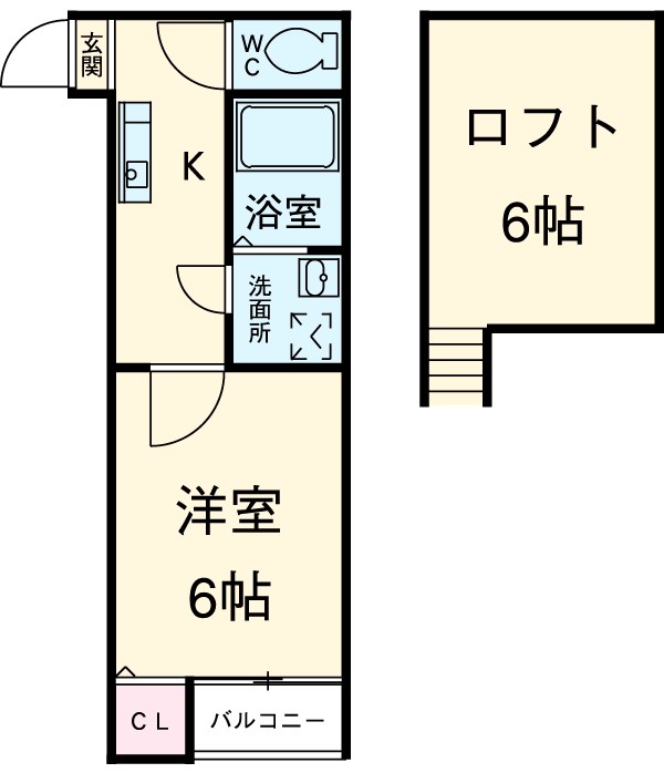 Ｌｏｆｔ５志賀本通・102号室の間取り
