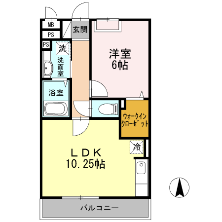 ソレイユBの間取り