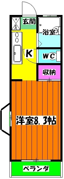 バンボハイツ3号館の間取り