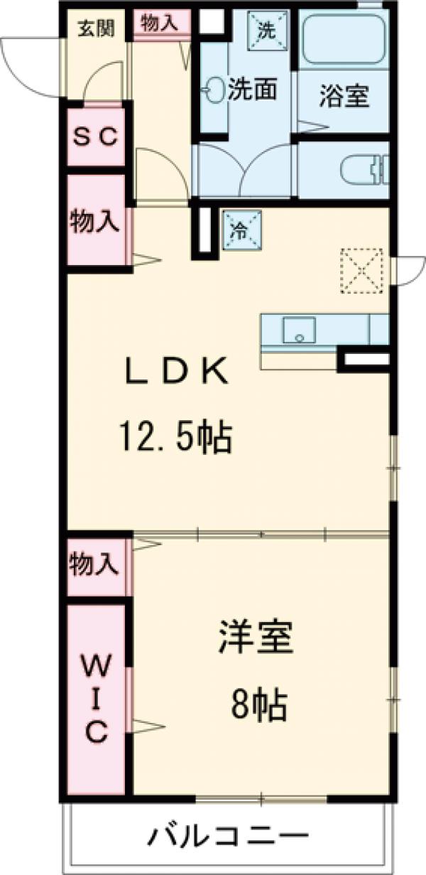 ロータス府中・303号室の間取り