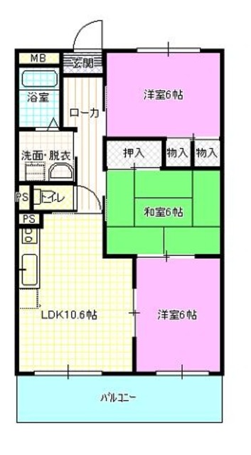 ハイツ岡村の間取り