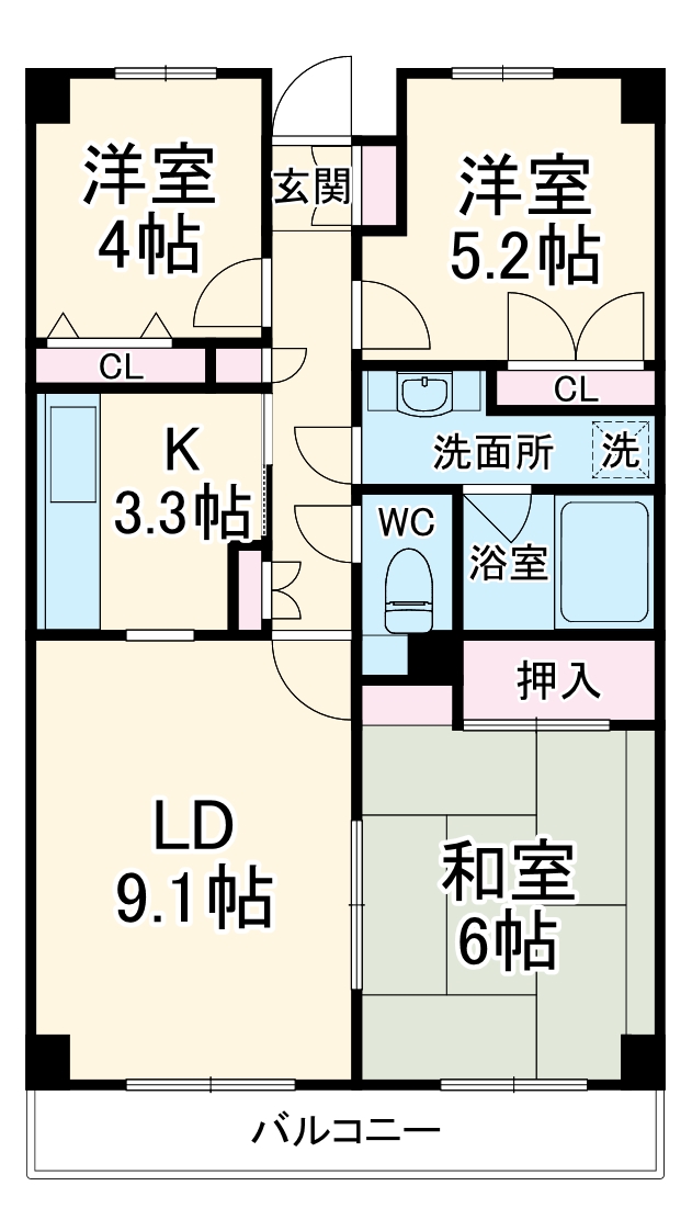 ベルデュール二俣川の間取り