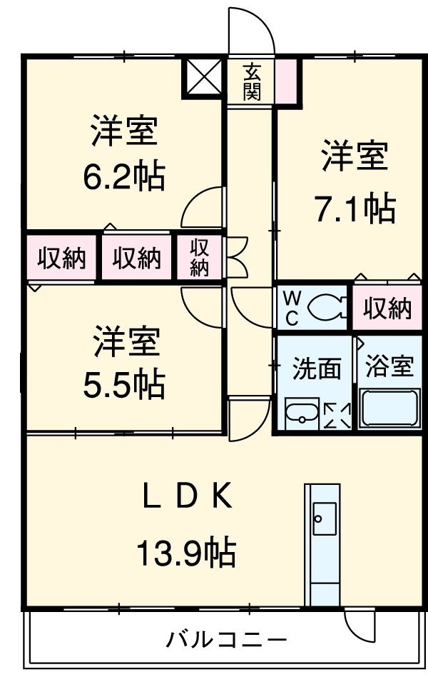 プログレッソ志賀公園の間取り