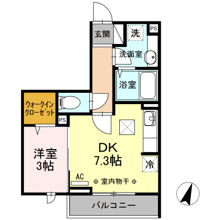 パレス国分寺・102号室の間取り