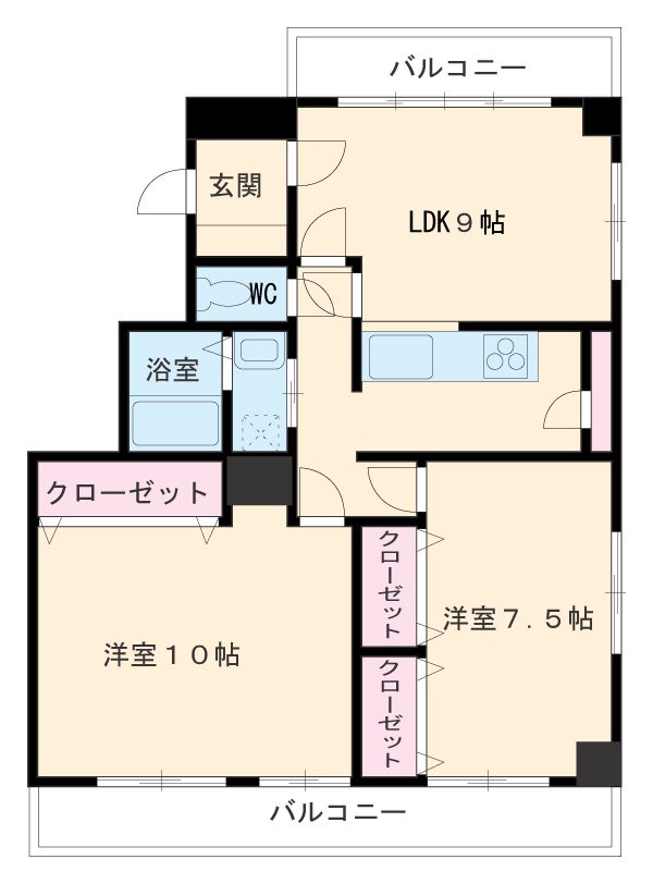 石町マンションの間取り