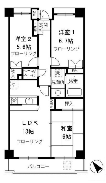 ラフィネ武蔵野の間取り