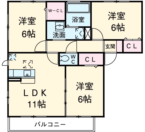 ソレイユⅡの間取り