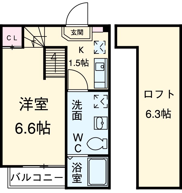 辻本通の完工年月(2012年3月)築の賃貸アパートの間取り