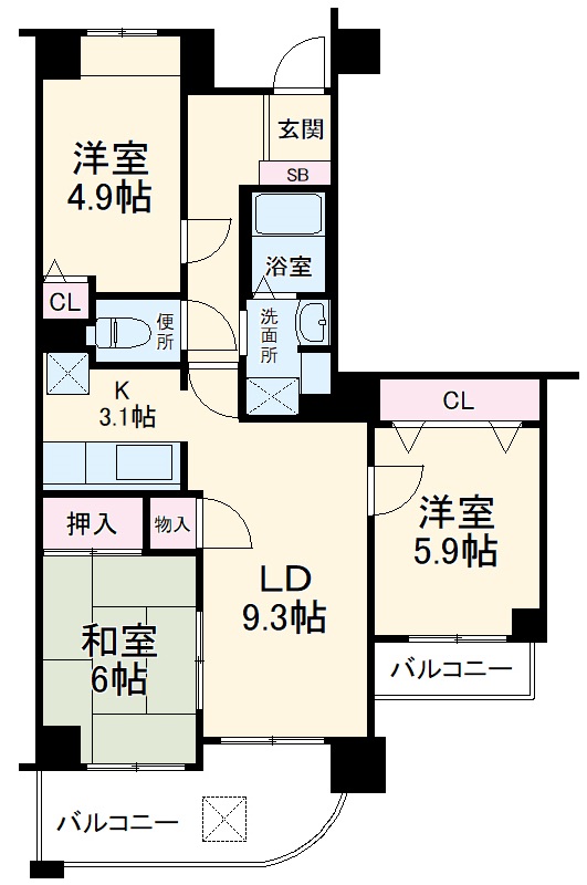 エムケイ・ドリーム笹野台・605号室の間取り