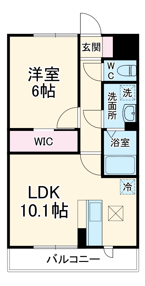 ＢＬＥＳＳ戸塚弥生台・102号室の間取り