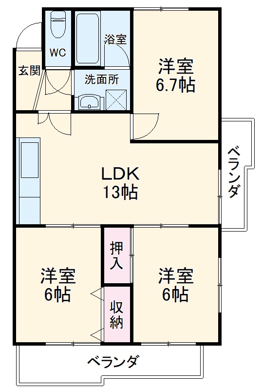池洞マンション北棟の間取り