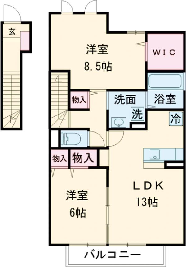 サニーサイド聖蹟Ⅱの間取り