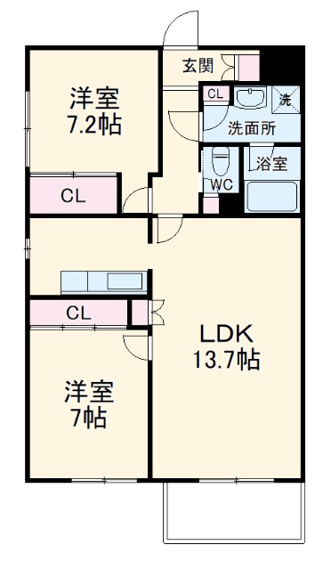 覚王山グラシオンの間取り