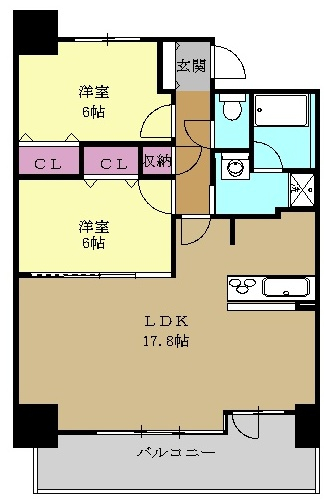 茶屋ヶ坂ライズの間取り