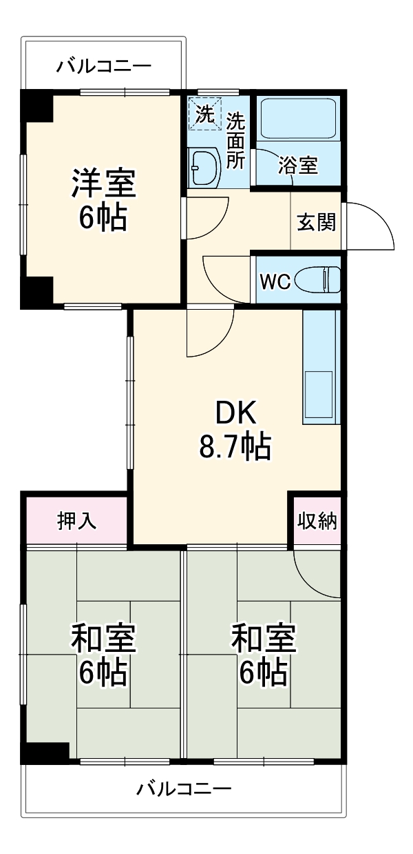シャンブル東山の間取り