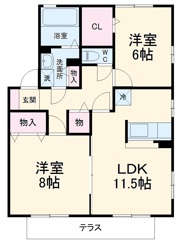 リビングタウン大和南 Dの間取り