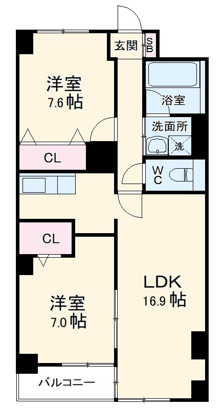 イーグルヘッド橦木の間取り