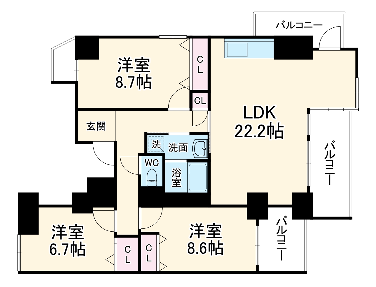 イーグルヘッド橦木の間取り
