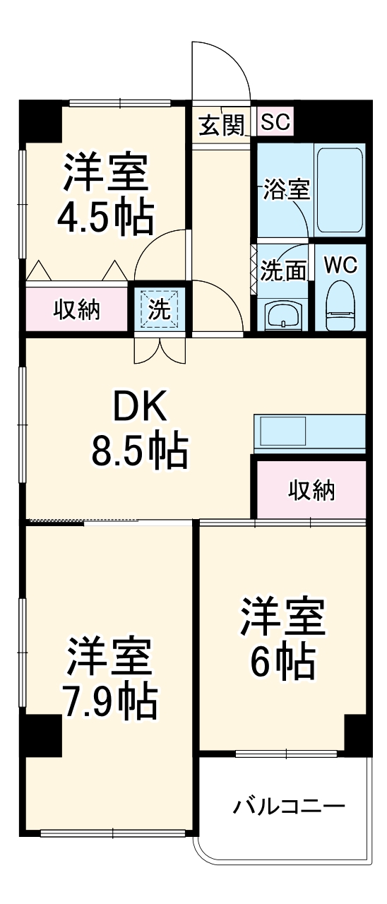 フロントアイランドハイツの間取り