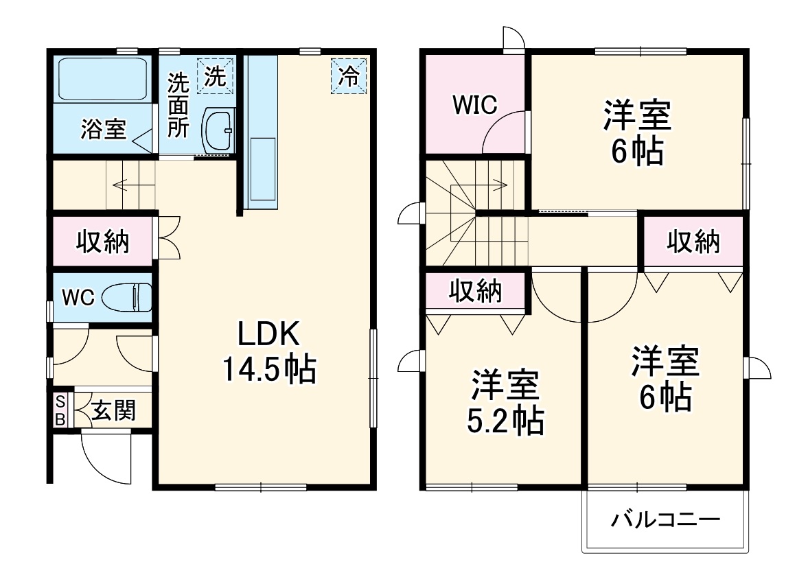 北区安井1丁目戸建 B棟の間取り