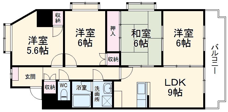 パームスプリングスの間取り