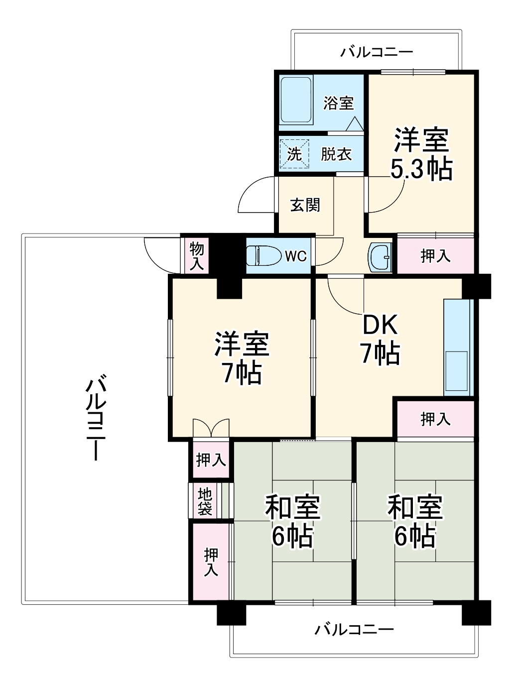 岡嶋グリーンハイツの間取り