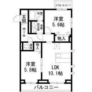 東長沼の完工年月(2016年2月)築の賃貸マンションの間取り