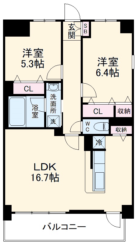 ゼルコヴァ城西の間取り
