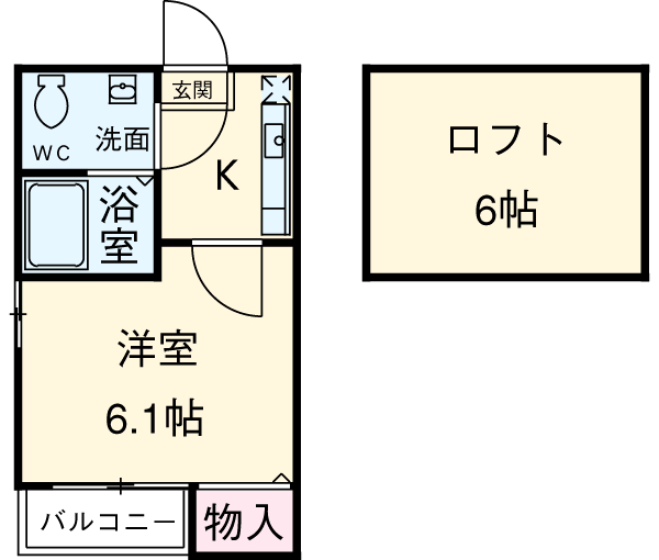 Ｖｉｌｌａ志賀本通・107号室の間取り