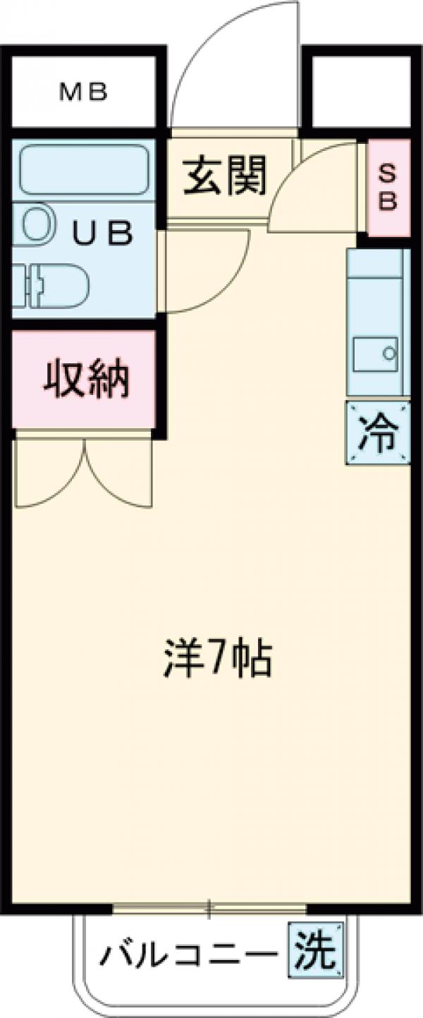 高幡の完工年月(1989年1月)築の賃貸マンションの間取り