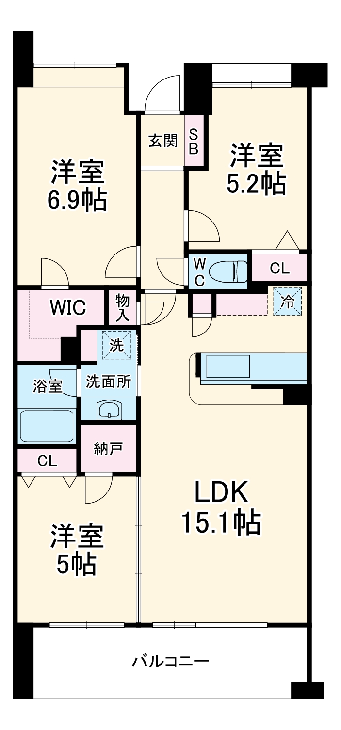 ミレニアムコート青葉台の間取り