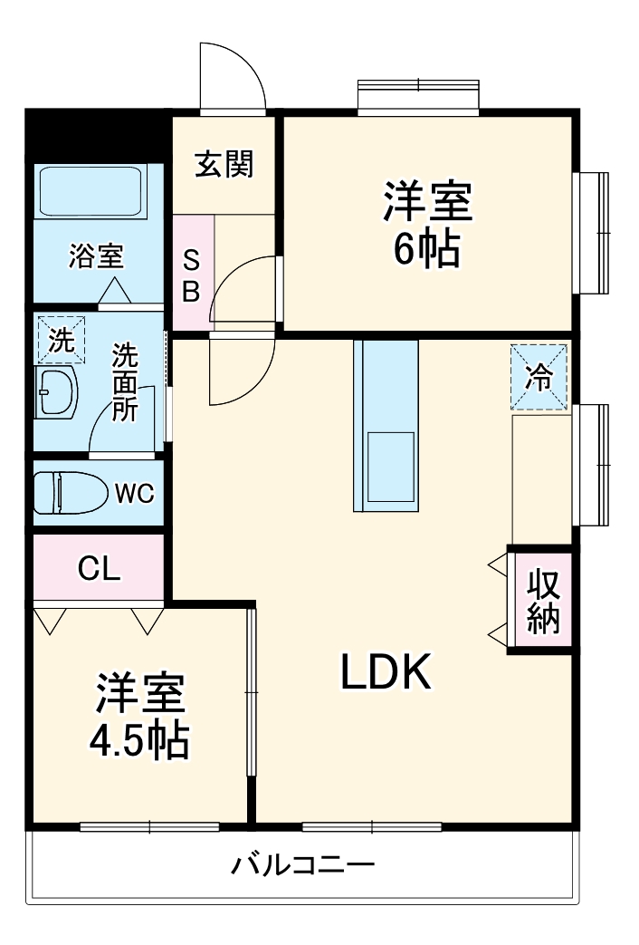 戌亥マンションの間取り