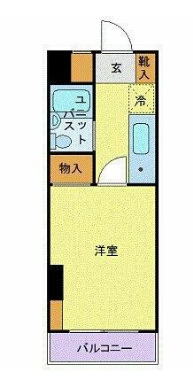 大和東の完工年月(1987年6月)築の賃貸マンションの間取り