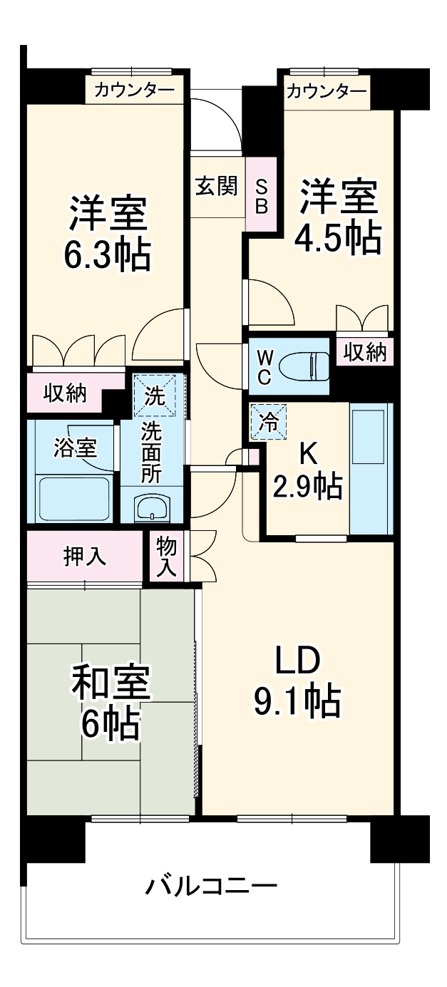 ガーデナヴィルマグノリア市川妙典の間取り