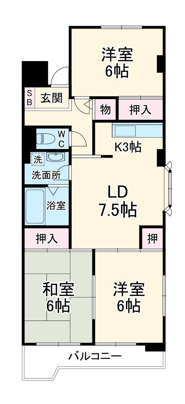 タウンコート丸義の間取り