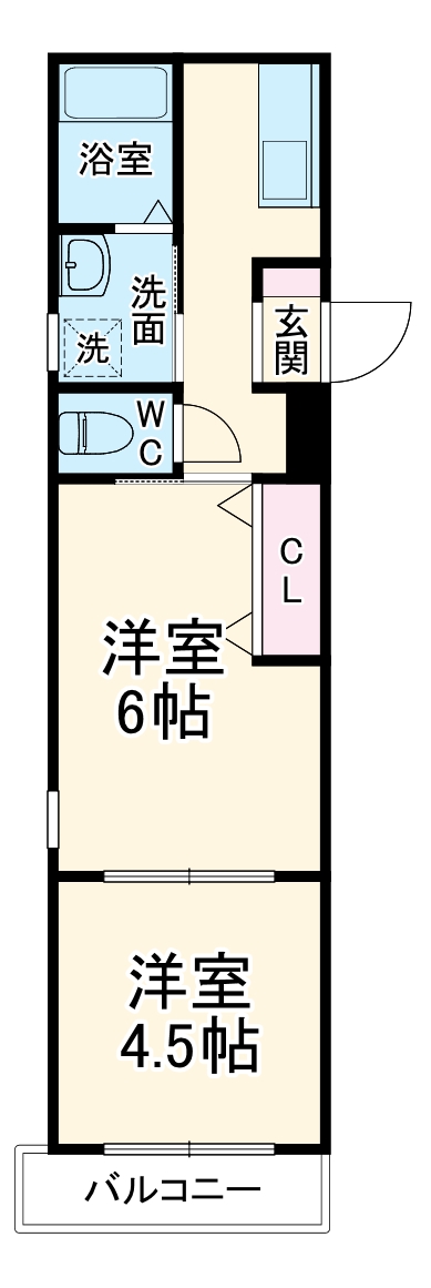 クレサス稚児宮.mの間取り
