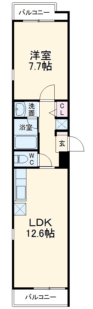 クレサス稚児宮.mの間取り