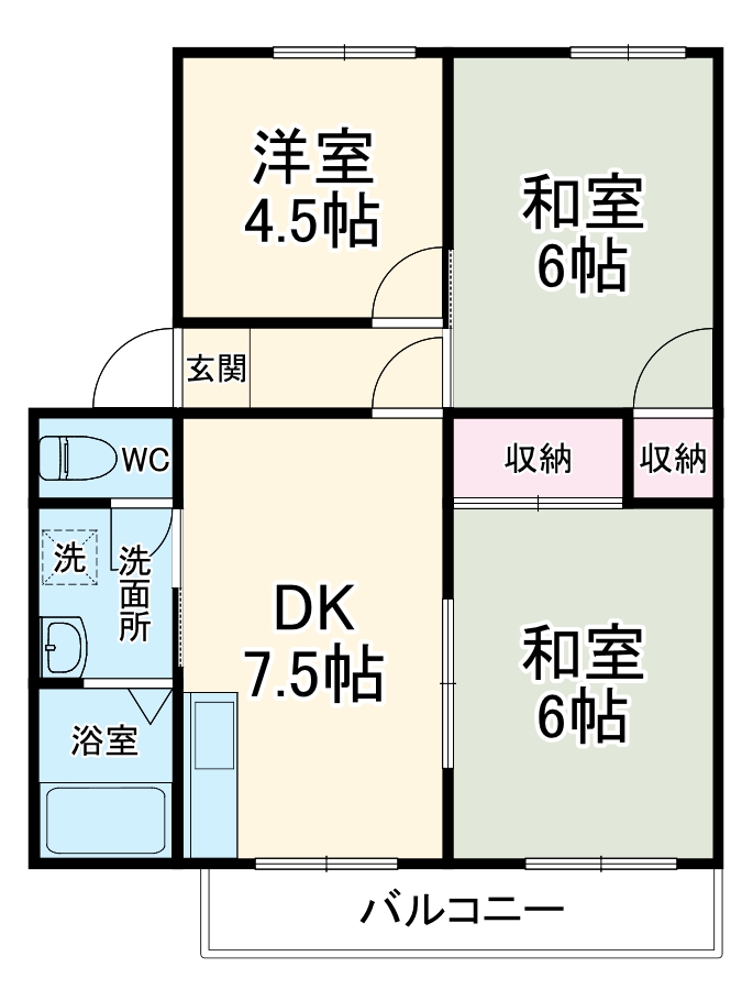 アイハイツA棟の間取り