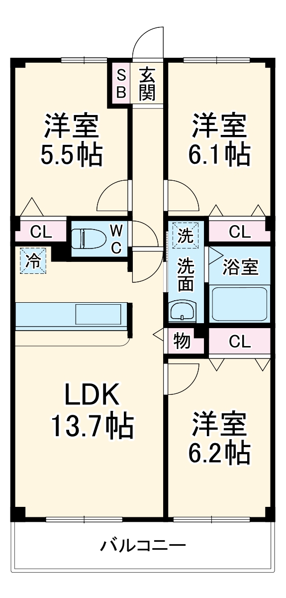 ベルサンモールの間取り