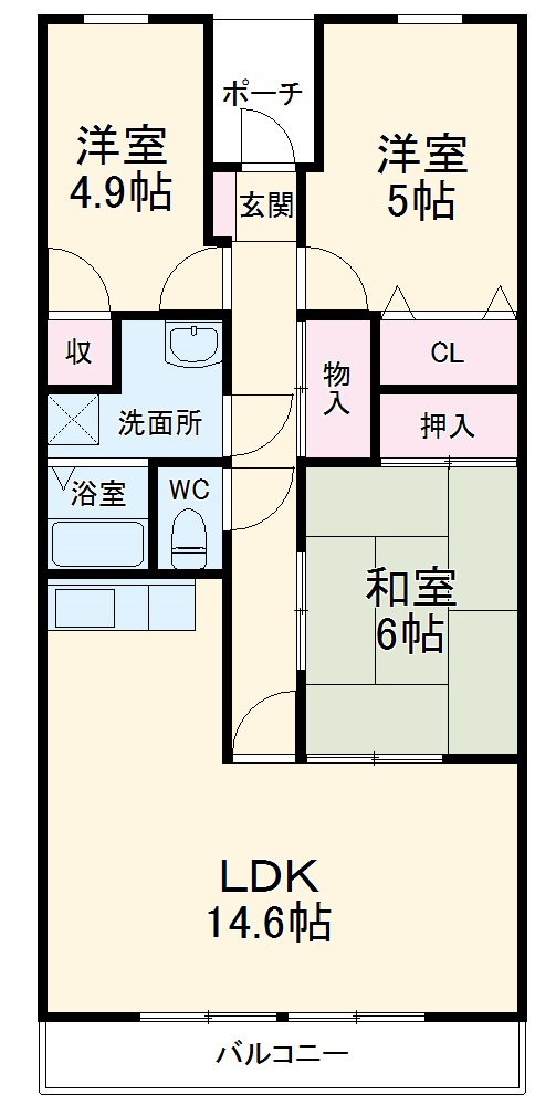 スカイコートあけぼのの間取り