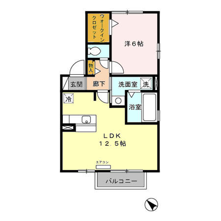 アドニス・フラットAの間取り