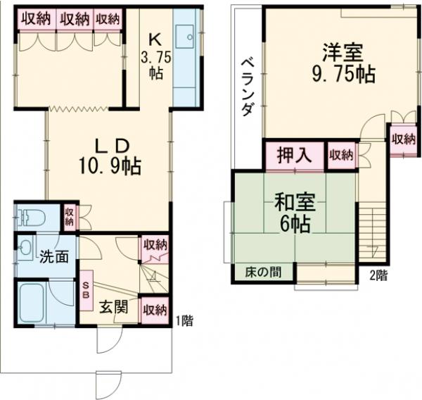 荏原6丁目戸建(109-5-6)の間取り