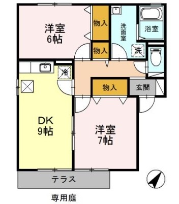 セントラルハイツＡの間取り