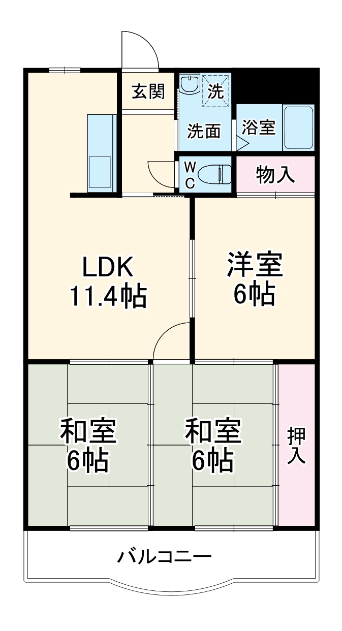 ハーバーグランドハイツ杉浦の間取り