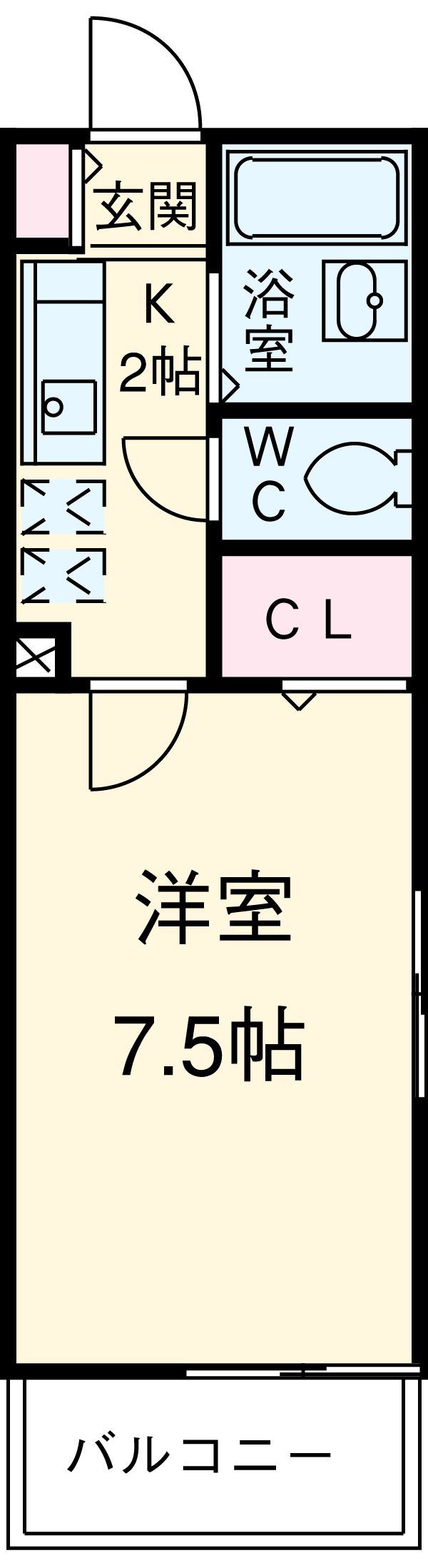 セレ千住・202号室の間取り